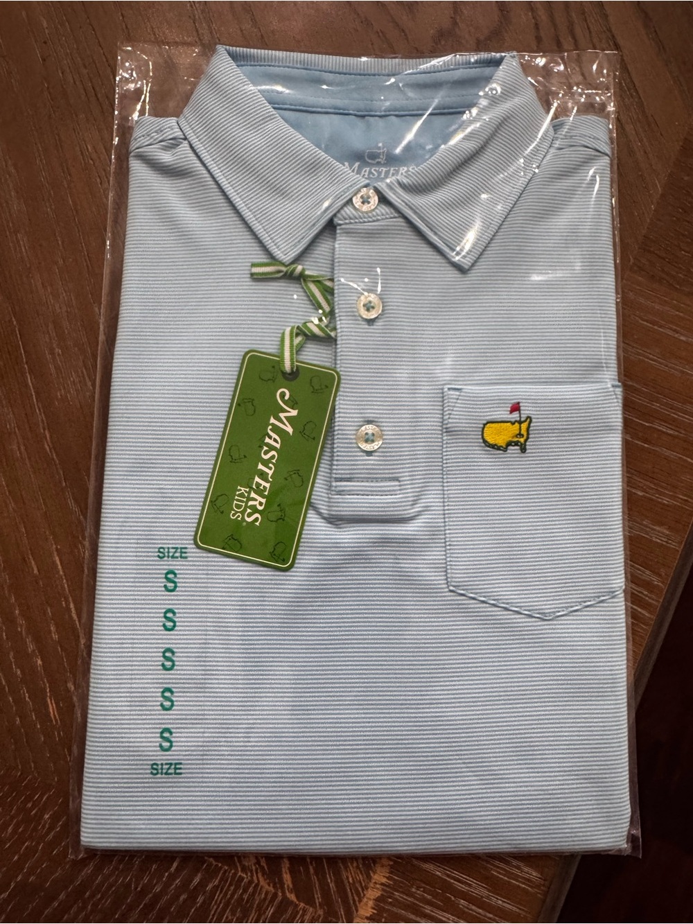 2026 Masters Kids New With Tags Short Sleeve Polo Shirt Size Small Augusta GA
